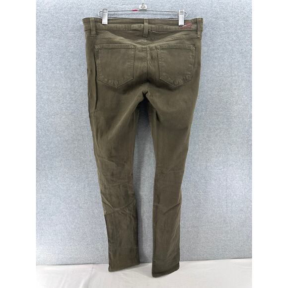 Paige Denim Women's sz 30 Peg Skinny Olive Green Pants Long 31.5" inseam - Picture 4 of 10